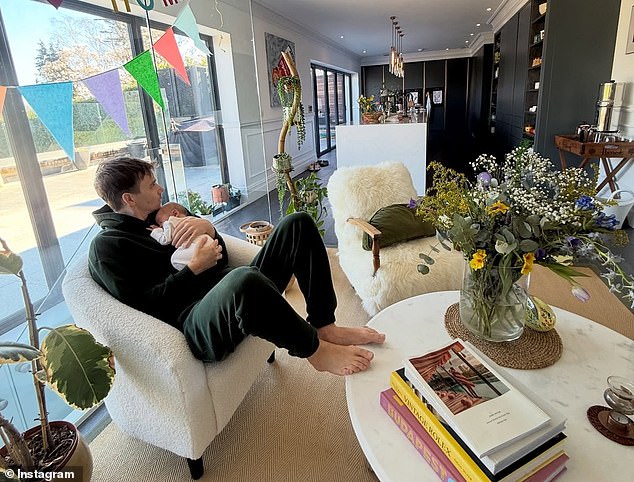 Alongside her post, she wrote: 'What a week 1. The last few hours of baby bump 2. Back when I would wonder what your little face would look like 3. One more selfie for good luck'