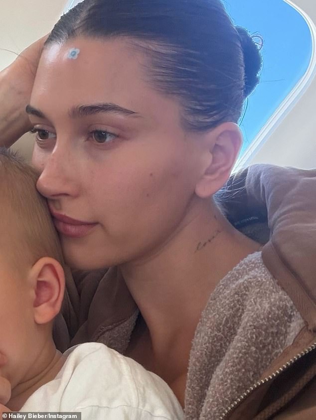 On Sunday, the Arizona-born beauty shared a rare snap of their 19-month-old son Jack Blues Bieber on board a private plane, which was captioned: 'Different faces and places'
