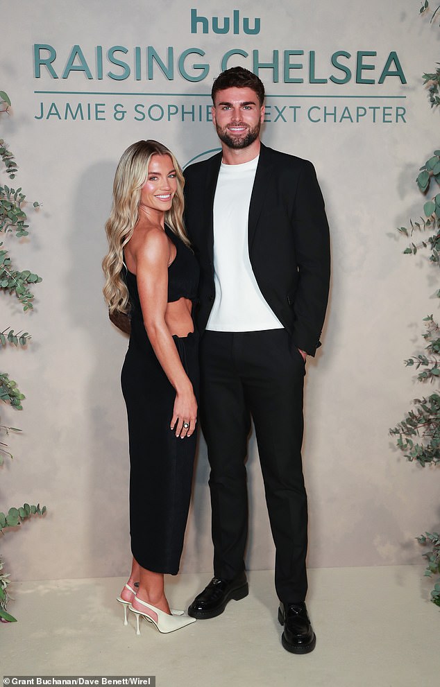 New podcast hosts of Jamie and Sophie's Newlyweds podcast Molly Smith and Tom Clare posed for a picture