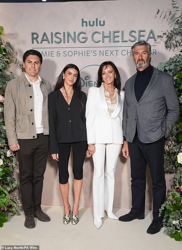 Sophie's sister Georgia was joined by husband Tom Berry and her parents Sarah and Patrique