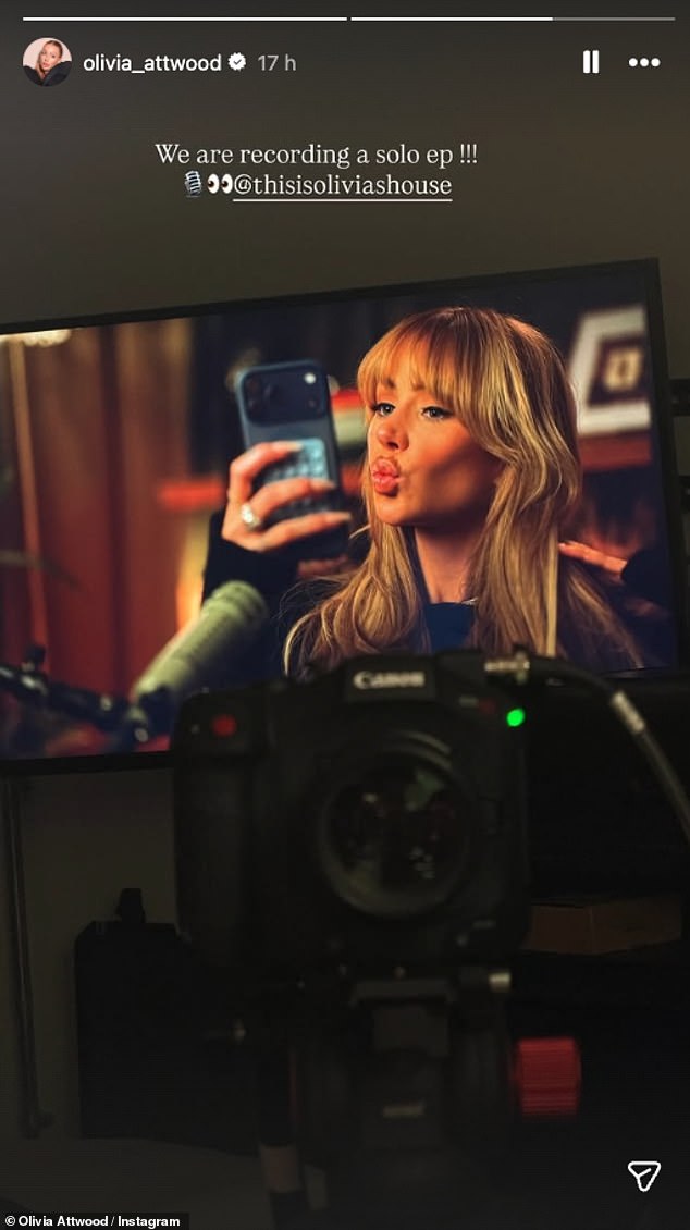 Olivia later took to her Instagram Stories to reveal she was recording a solo episode of her podcast