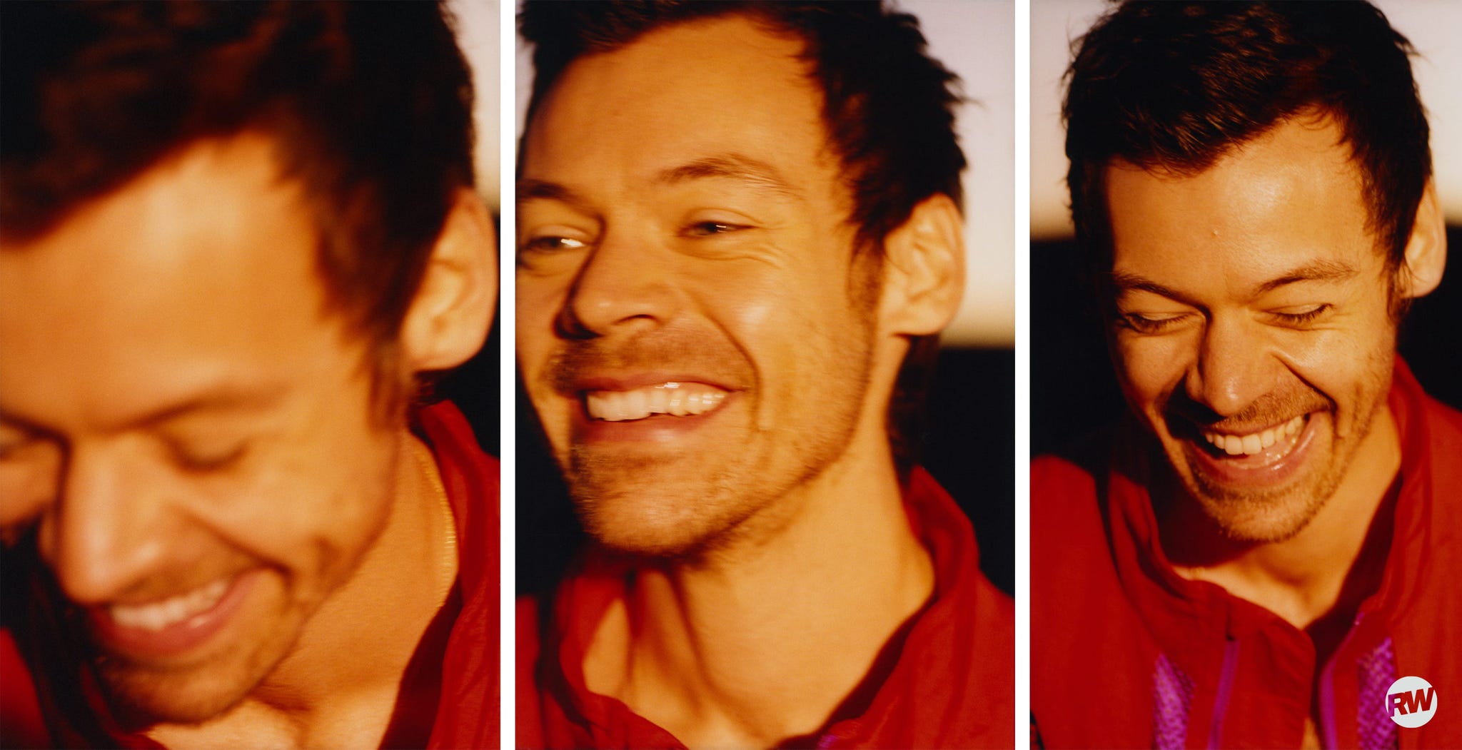 Three sequential images of a person with blurred facial features.