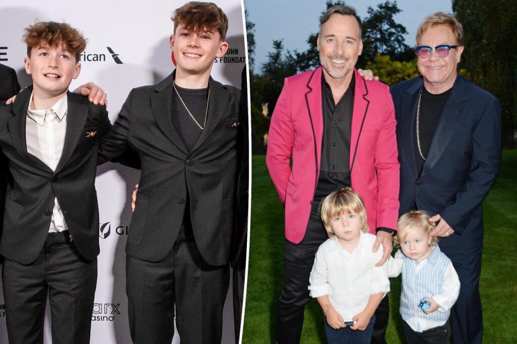 Elton John’s teen sons look all grown up in rare family portrait Elton John's teen sons look all grown up in rare family portrait