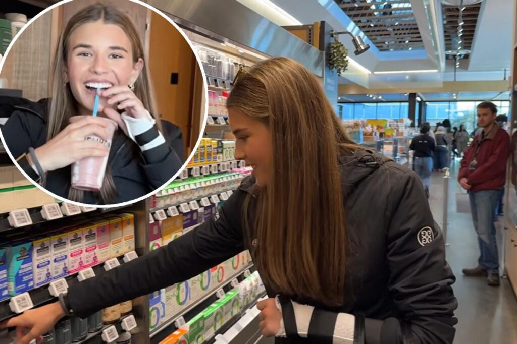 Kai Trump takes over LA Erewhon for Hailey Bieber smoothie