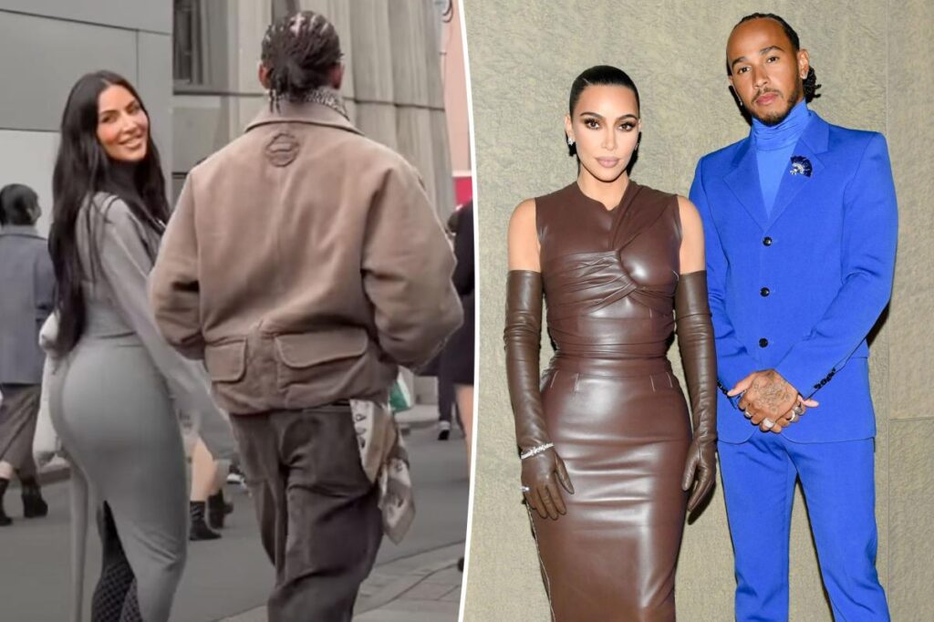 Kim Kardashian smiles at fans while strolling arm in arm with Lewis Hamilton in Tokyo