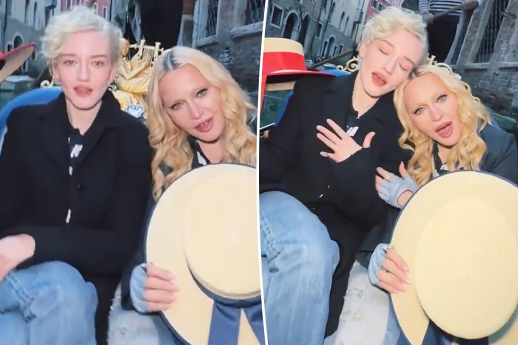 Madonna and Julia Garner twin in Venice after scrapped biopic Madonna and Julia Garner twin in Venice after scrapped biopic