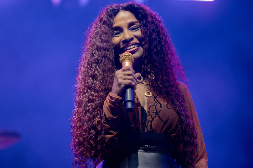 American singer Chaka Khan, performs live on stage during...