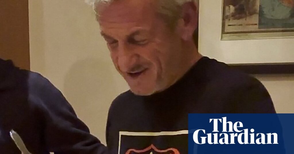 Sean Penn receives ‘Oscar’ made from damaged Ukrainian rail carriage after Zelenskyy meeting | Sean Penn