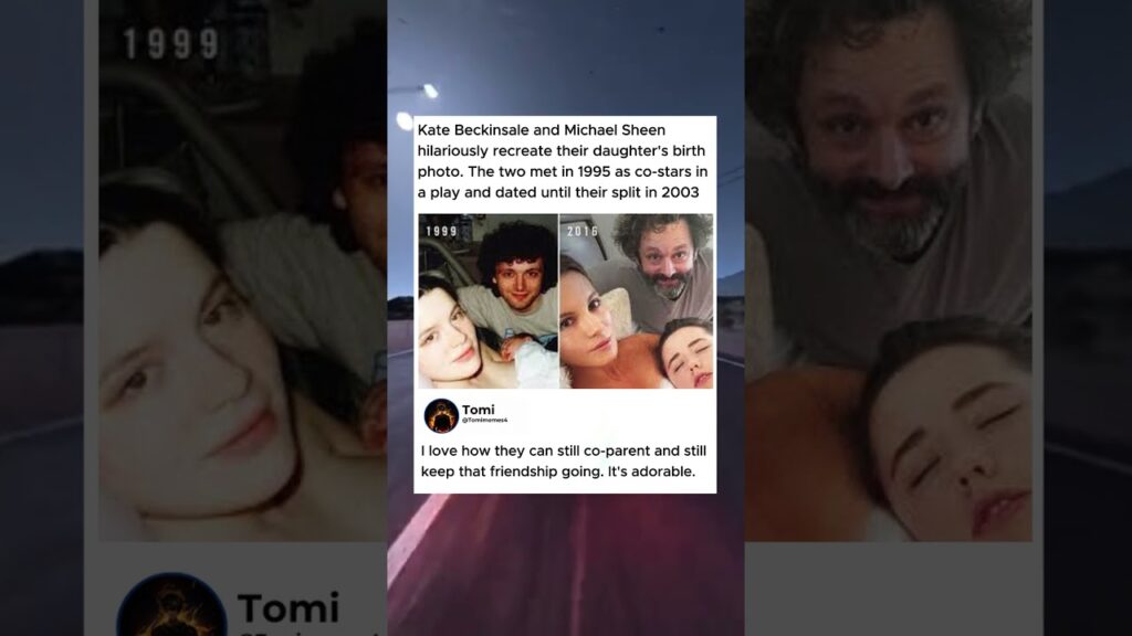 Kate Beckinsale and Michael Sheen hilariously recreate their daughter's birth photo