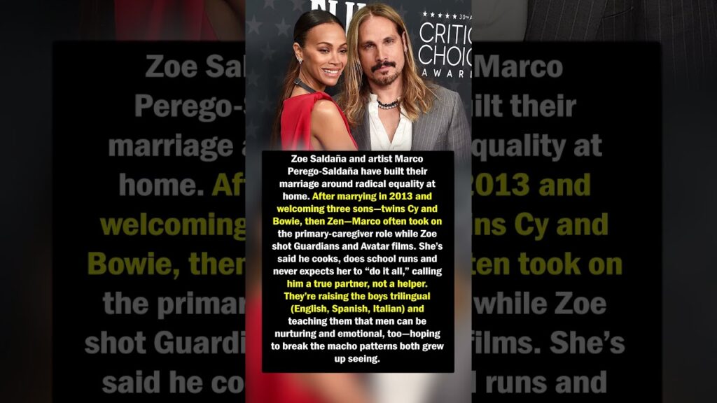 Zoe Saldaña & Marco Perego’s Equal‑Partner Parenting