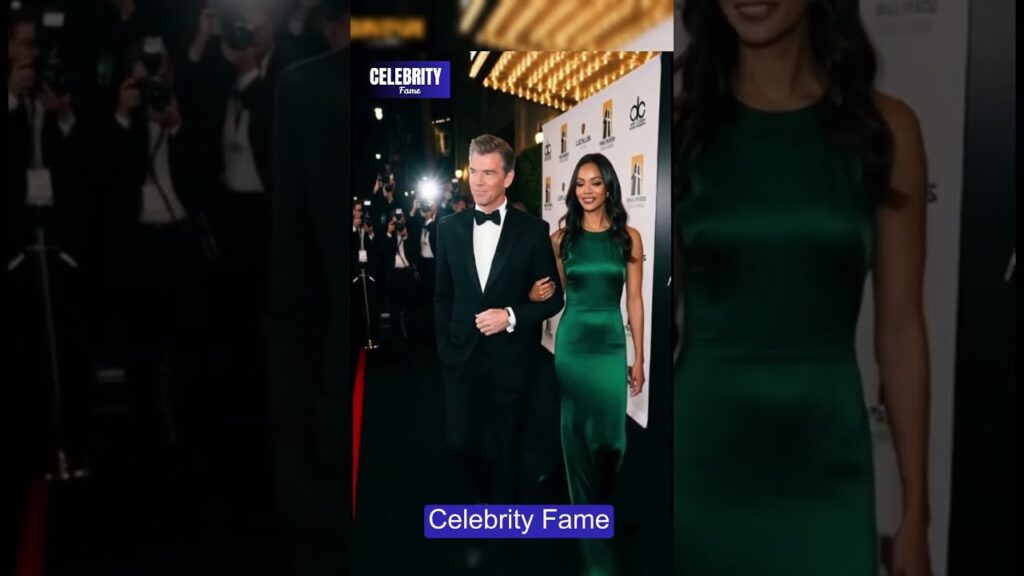 Pierce Brosnan & Zoe Saldaña Command the Red Carpet in Cinematic #shorts #zoesaldana #hollywood