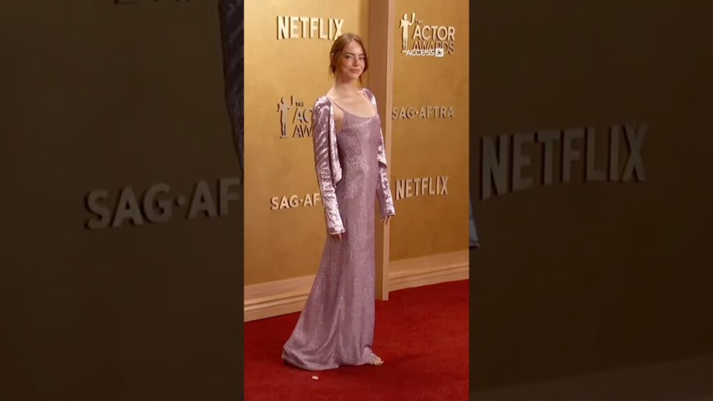 Emma Stone's Husband Admires Her On Actor Awards Red Carpet