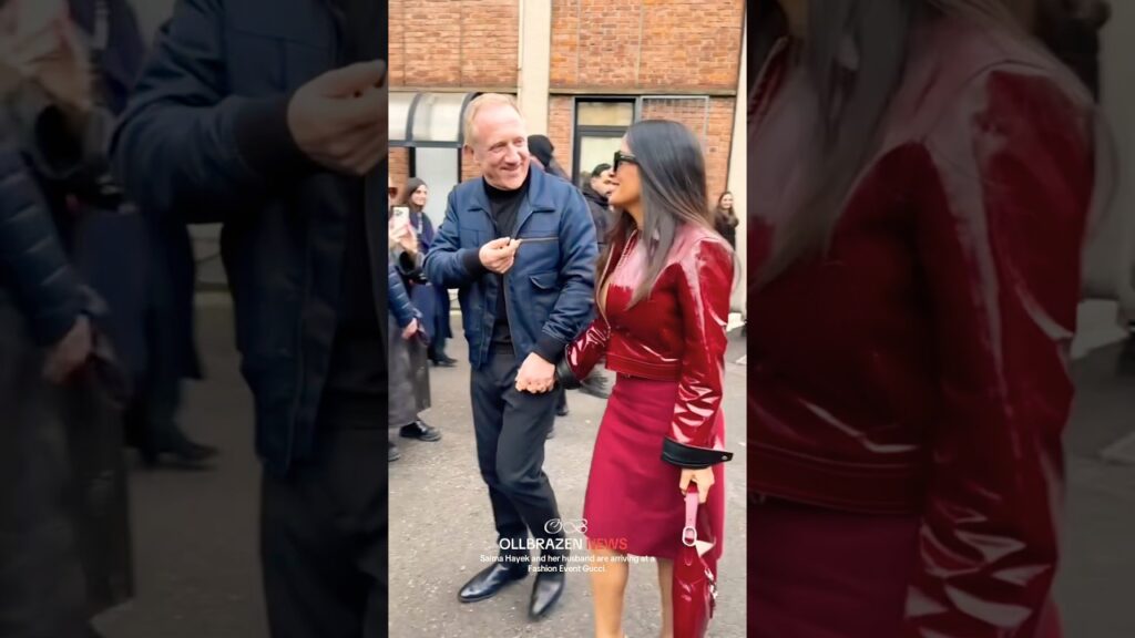 Salma Hayek and her husband are arriving at a Fashion Event Gucci 2026. #SalmaHayek