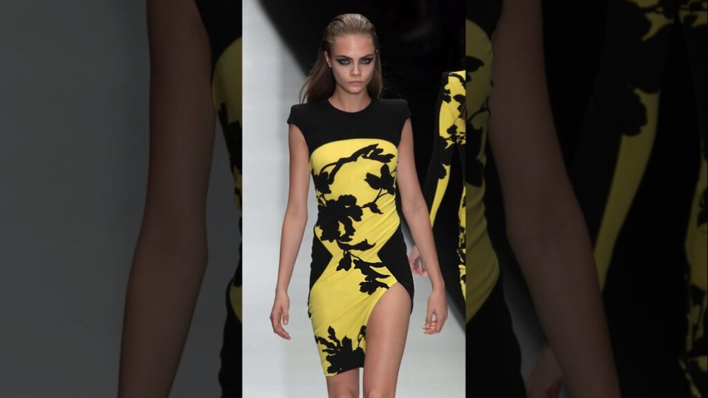 Cara Delevingne walks the runway at the Leonard Fashion show during Paris Fashion Week