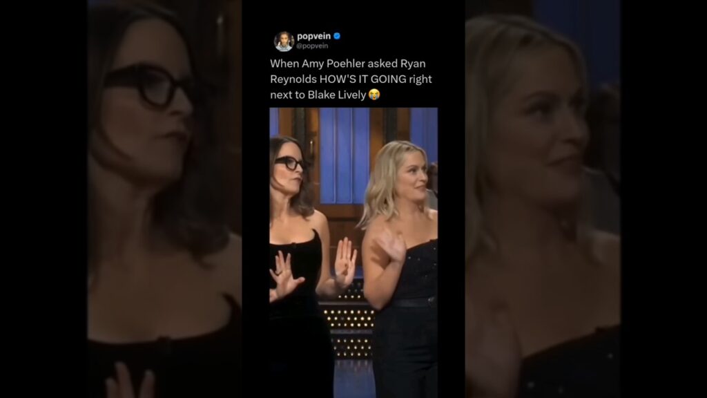 When Amy Poehler asked Ryan Reynolds HOW'S IT GOING right next to Blake Lively 😭