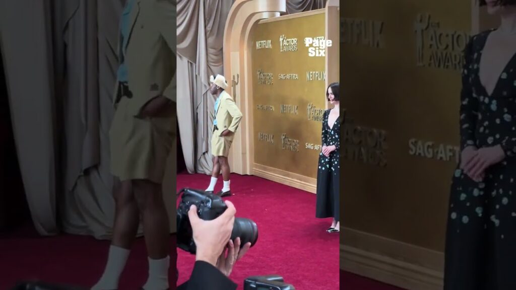 Parker Posey, Sarah Paulson and Tyler, The Creator all pose at the Actor Awards #shorts