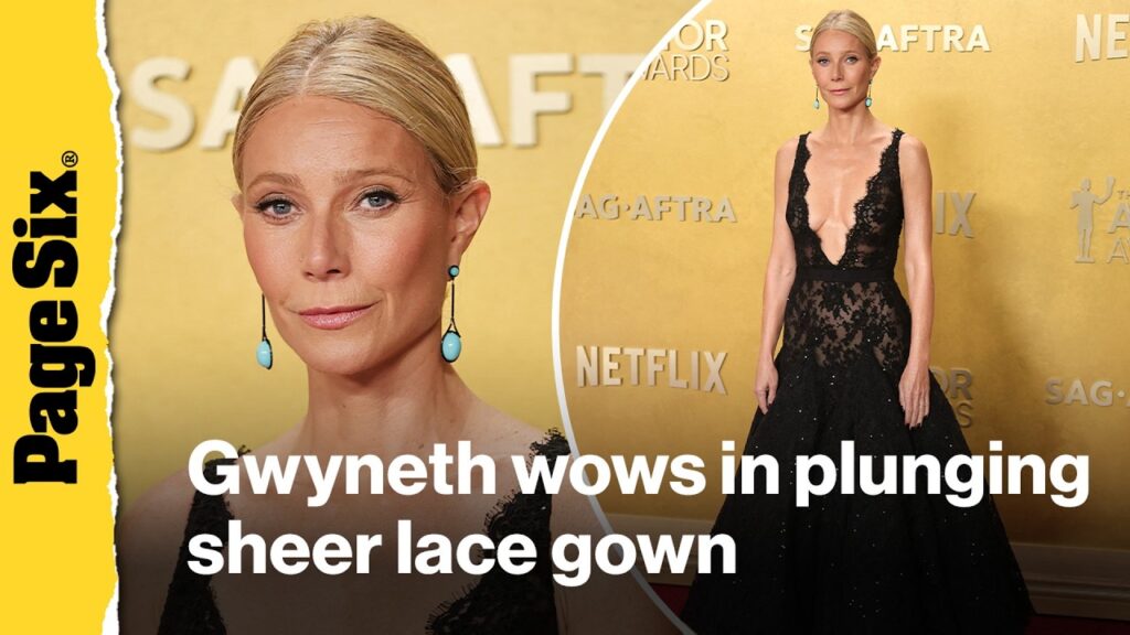 Gwyneth Paltrow wows in plunging sheer lace gown on the SAG Actor Awards 2026 red carpet
