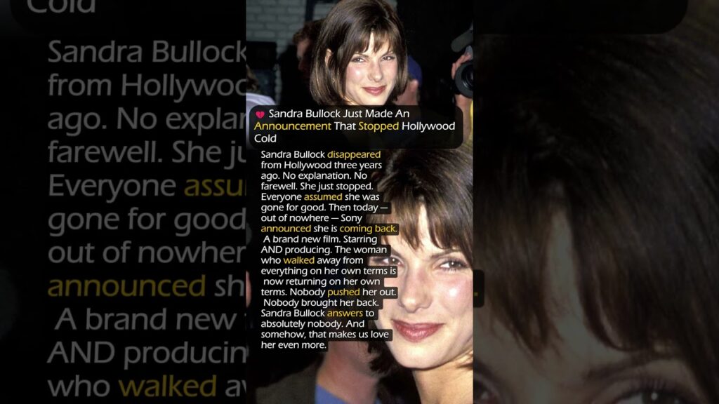 💔 Sandra Bullock Just Made An Announcement That Stopped Hollywood Cold #sandrabullock #shorts