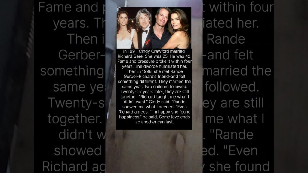 Cindy Crawford married Richard Gere (1991-1995), then Rande Gerber (1998-present).#ytshorts