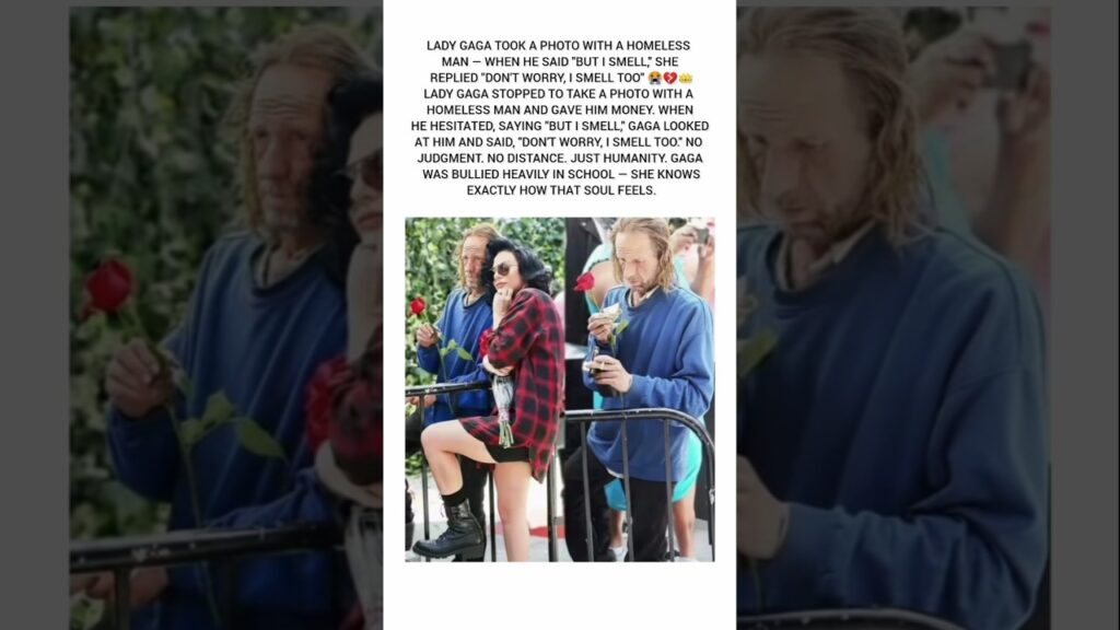 Lady Gaga’s Heartbreaking Response to a Homeless Man 😭❤️ #shorts Lady Gaga’s Heartbreaking Response to a Homeless Man 😭❤️ #shorts
