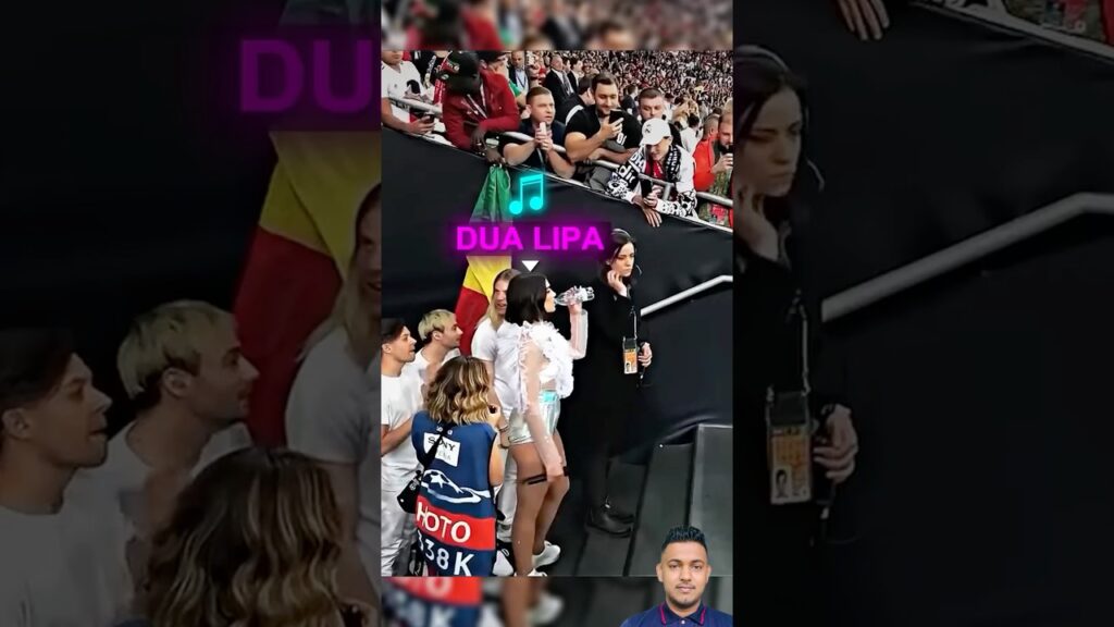 Dua Lipa Waiting For The Performance With Ronaldo🥰 #dualipa