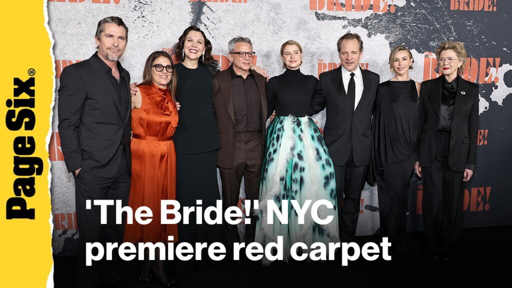 Christian Bale, Jessie Buckley, Jake Gyllenhaal and more celebrities attend 'The Bride!' premiere