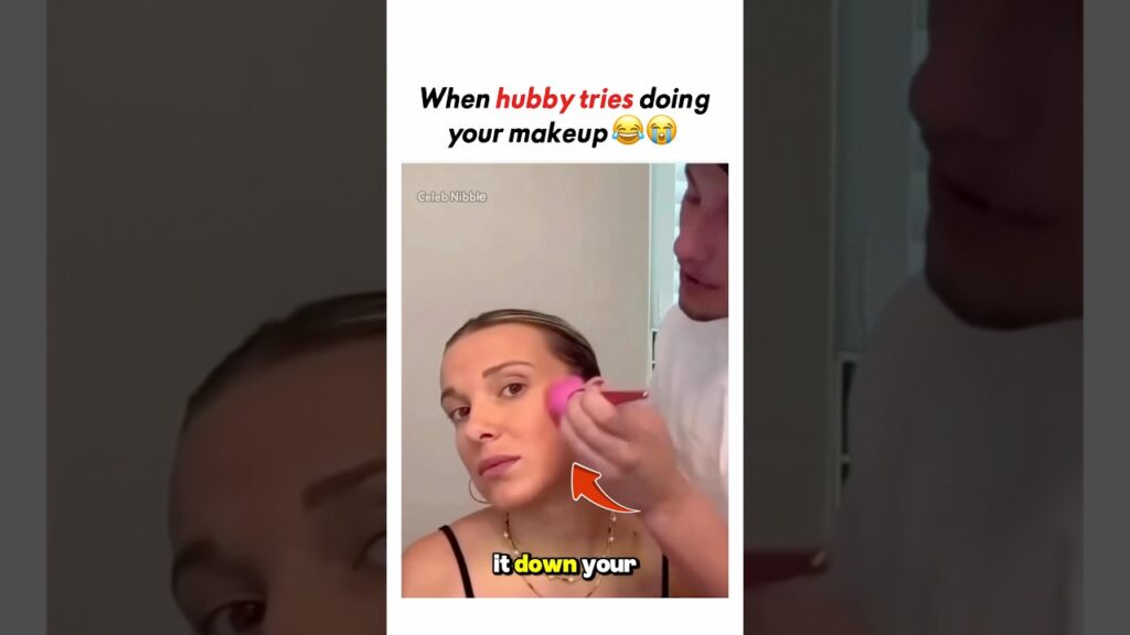 When hubby tries doing your makeup #milliebobbybrown #jakebongiovi