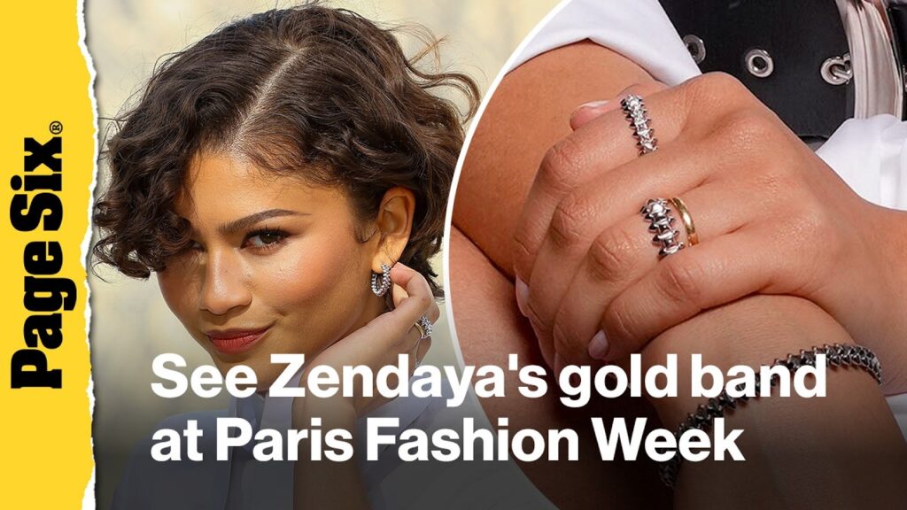 Zendaya shows off gold band at Paris Fashion Week as Tom Holland marriage rumors swirl