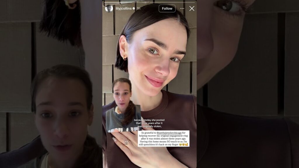 Lily Collins Found Her Stolen Engagement Ring! | #lilycollinsengagementring #diamondring