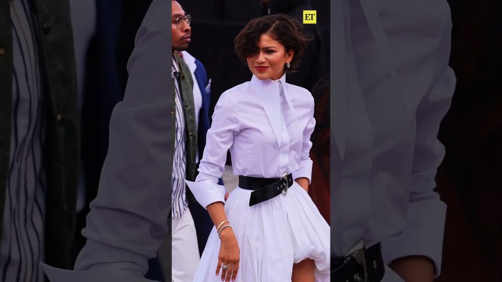 Zendaya and Law Roach arrive at Louis Vuitton's Paris Fashion Week show. 🤍 #zendaya