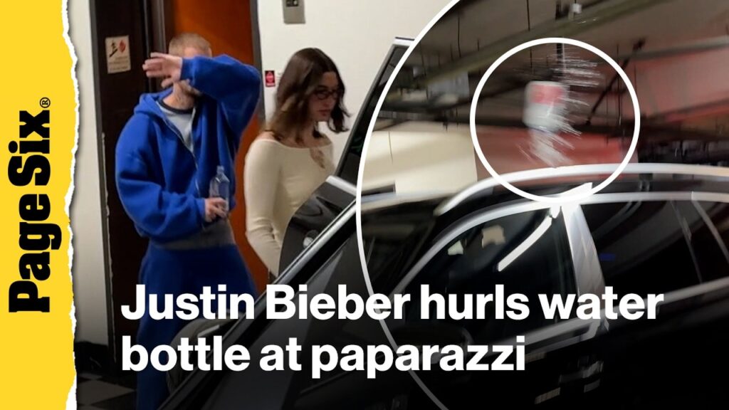 Justin Bieber hurls water bottle at paparazzi following sushi date with wife Hailey
