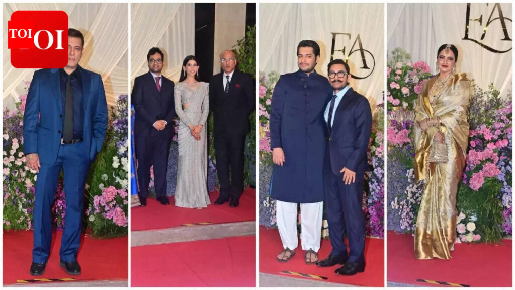 Salman Khan, Aamir Khan, Rekha attend Sooraj Barjatya’s daughter Eesha’s grand wedding reception in Mumbai | Hindi Movie News