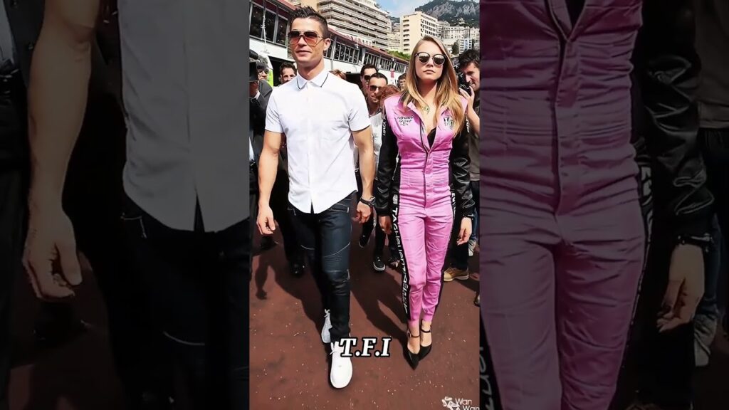 Cristiano Ronaldo & Cara Delevingne making a stylish entrance. #trendyfootballicon #cristianoronaldo