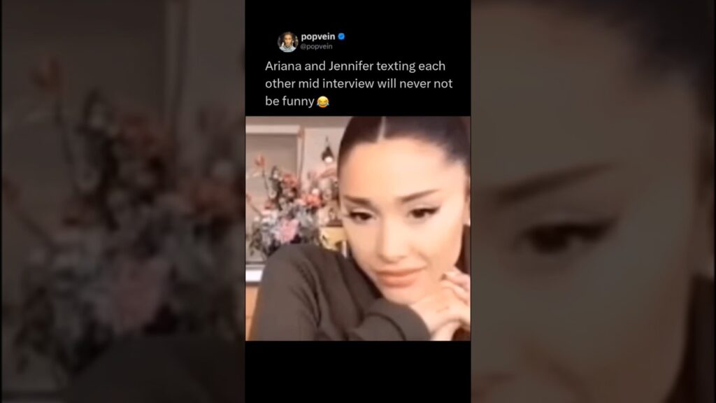Ariana Grande and Jennifer Lawrence texting each other mid interview will never not be funny 😂