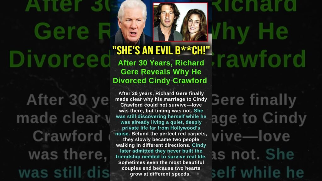 After 30 Years, Richard Gere Reveals Why He Divorced Cindy Crawford #shorts
