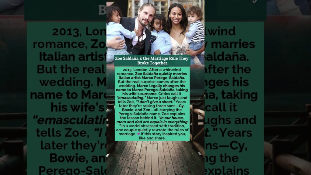 ❤️ Zoe Saldaña & the Marriage Rule They Broke Together ❤️ Zoe Saldaña & the Marriage Rule They Broke Together