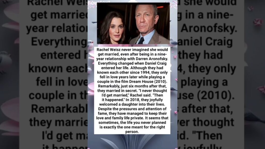 Rachel Weisz never imagined she would get married, even after being in a nine- year relationship Rachel Weisz never imagined she would get married, even after being in a nine- year relationship