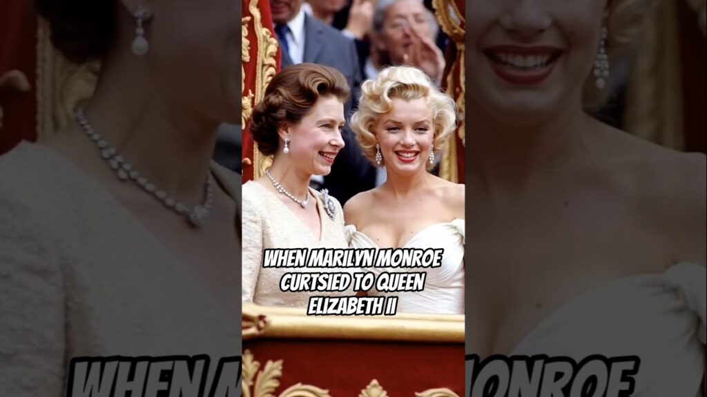 When Marilyn Monroe Curtsied to Queen Elizabeth II #queenelizabeth #royal #charles #marilynmonroe