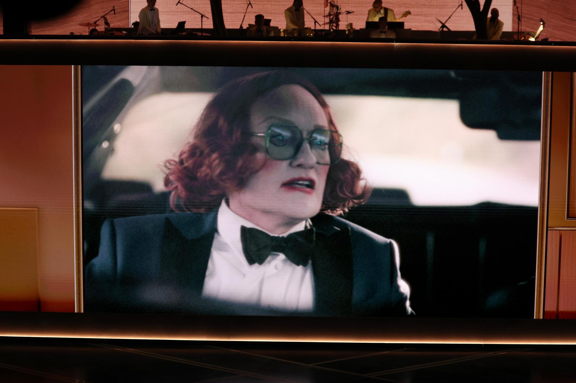 Conan O'Brien, dressed as "Weapons'" Aunt Gladys, during the 98th Academy Awards.