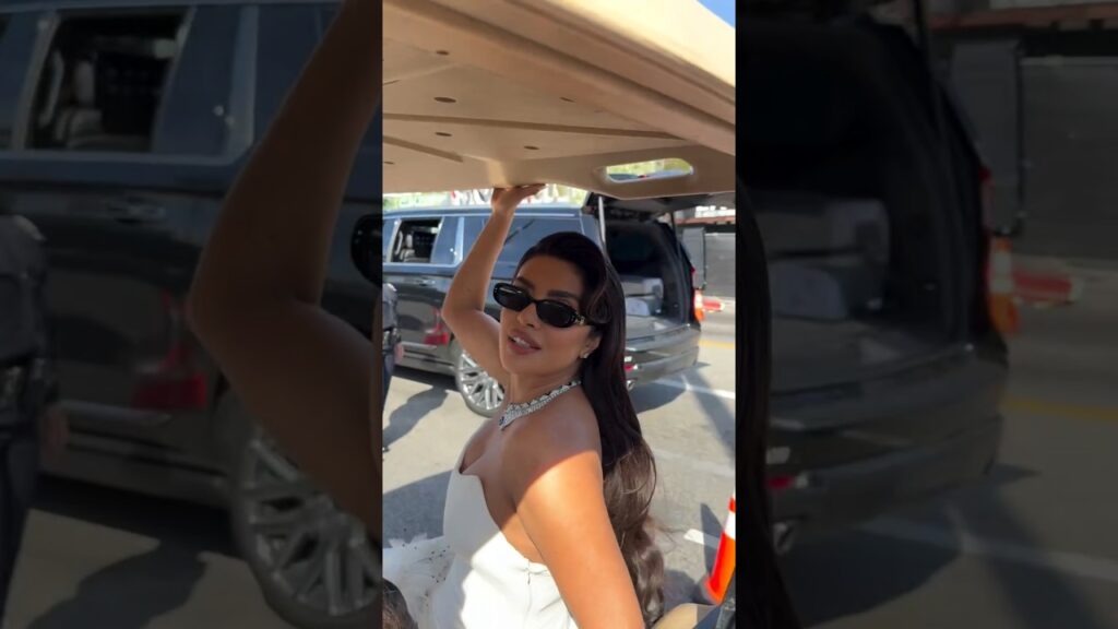 Priyanka Chopra & Nick Jonas take a golf cart ride to rea h Oscars 🤩 #shorts #priyankachopra