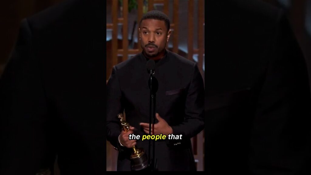 Michael B. Jordan Honors Black Legends in his First Oscar winning Speech.