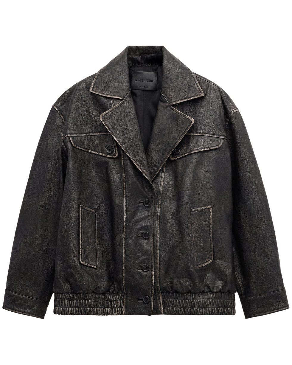 Mango oversize leather jacket