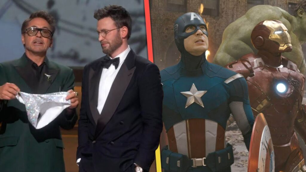 Oscars: Robert Downey Jr. and Chris Evans Have CHEEKY Avengers Reunion Oscars: Robert Downey Jr. and Chris Evans Have CHEEKY Avengers Reunion