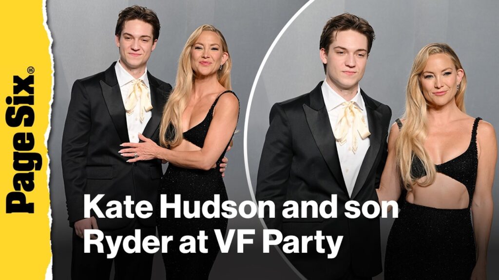 Kate Hudson's son Ryder, 22, towers over actress at 2026 Vanity Fair Oscars Party