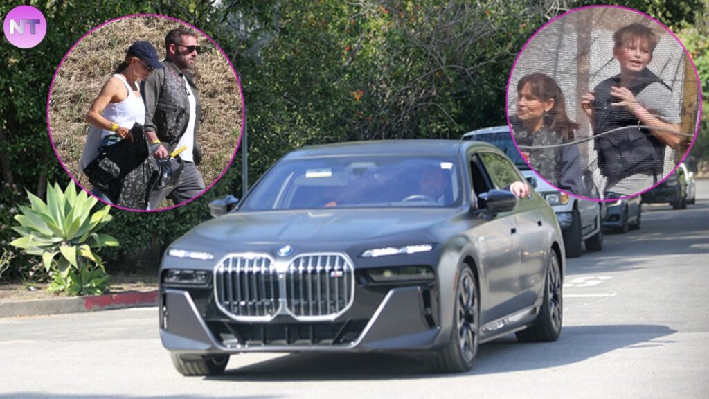 Ben Affleck drove past his Jennifer Garner home today after reuniting at their son's birthday party