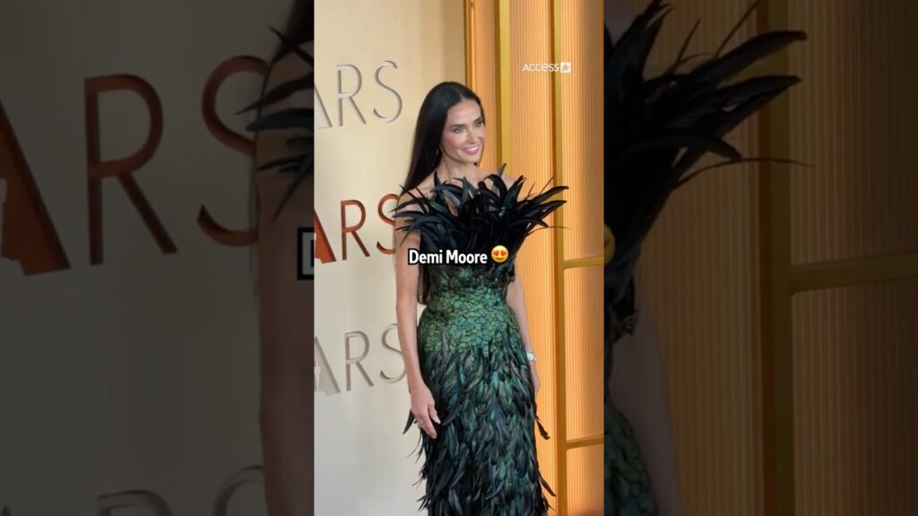 Demi Moore Wears Feather Frock At 2026 Oscars