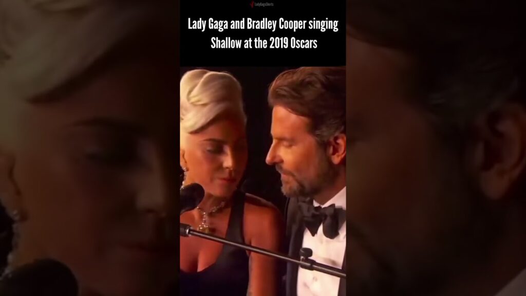 Lady Gaga singing "Shallow" with Bradley Cooper at the 2019 Oscars