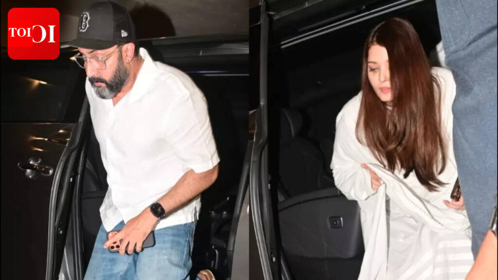 Aishwarya Rai Bachchan and Abhishek Bachchan arrive at Manish Malhotra's residence to offer condolences on his mother's demise - PICS |