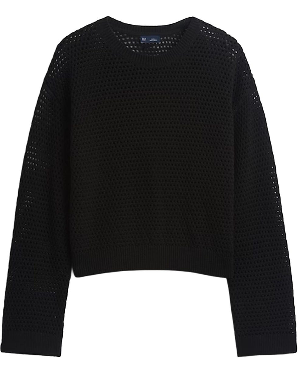 Cotton Crochet Relaxed Sweater