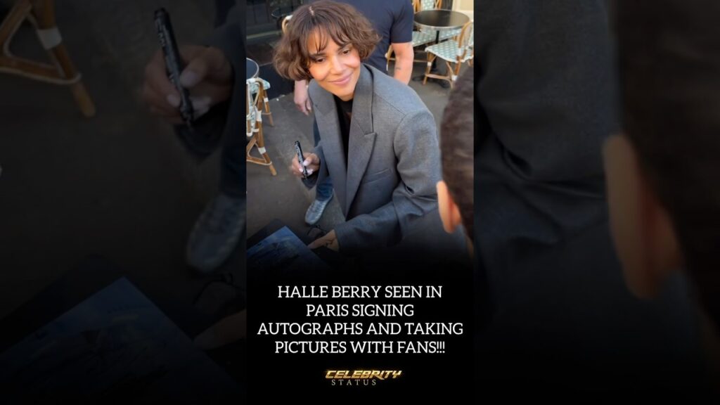 HALLE BERRY SEEN SIGNING AUTOGRAPHS AND TAKING PICTURES WITH FANS IN PARIS‼️ #halleberry #shortsfeed